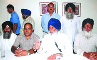 Senior Akali leader Kuldip Singh Wadala addresses a press meet in Jalandhar on Monday.
