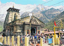 The Kedarnath temple.
