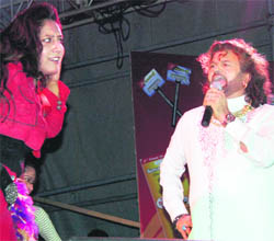 Punjabi singer Hans Raj Hans kickstarts the Shimla Summer Festival at the Ridge in Shimla on Monday night.
