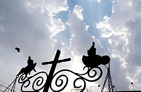 With clouds hovering the sky, the city residents got some respite from the blistering heat on Tuesday. 