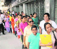 A long queue of applicants outside the Regional Passport Office in Sector 34, Chandigarh, is a routine during summer vacations.