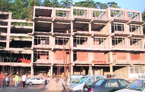 A view of the raided construction site at McLeodganj. 