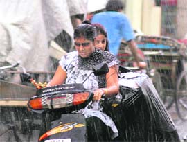 Residents were taken by surprise after the rain lashed in Ludhiana on Wednesday.