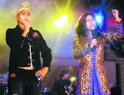 Little champs Rohanpreet and Anamika regale audience during the Shimla Summer festival at the Ridge on Wednesday night.