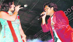 Playback singer Javed Ali performs during the International Shimla Summer Festival at the Ridge 