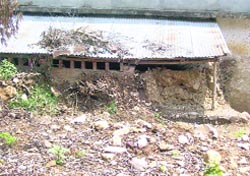 A house in Khazian village full of rubble following a cloudburst last year