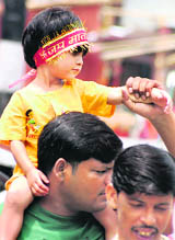 Despite controversy over paid darshan, devotees throng the Mata Vaishno Devi Shrine at Katra on Sunday.