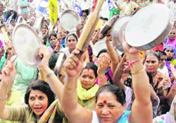 BSP workers protest against price rise in Sector 17, Chandigarh