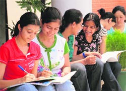 Aspiring candidates fill admission forms at GCG-11 in Chandigarh 