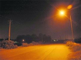 A well-lit road separating Sectors 18 and 19 in the northern part of Chandigarh is in stark contrast to a poorly-lit road (above)in southern Sector 50.