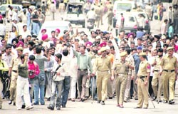 Members of the Private Transporters Association protesting against hike in fuel prices