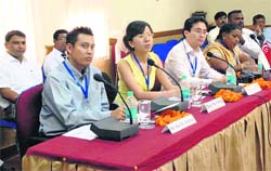 A workshop on Youth and Local Self-Governance in progress in Chandigarh on Tuesday