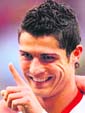 Portuguese Cristiano Ronaldo gestures after scoring during the Euro 2008 Group A football match against Czech Republic on Wednesday at Stade de Geneve in Geneva, Switzerland. 