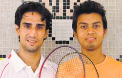 Raj Kumar and Lakhwinder Singh Pannu, who have been selected to represent the country in the Senior Nepal Badminton Series to be held in Kathmandu from June 15.