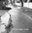 A road damaged by heavy rain in Patiala