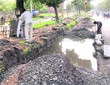 Rain water on roads under-construction poses a serious threat to motorists on the road that divides Sector 30 and 27.