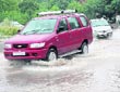 A water pool on the Sector 20 road.