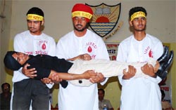 A play being staged by the members of Lok Chetna Manch to mark the occasion at Government Rajindra College in Bathinda