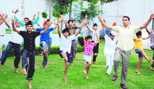 A bhangra workshop in progress at Saraswati Model Senior Secondary School, Doraha, on Saturday. 