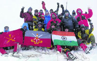 The Indian Military Academy (IMA) team led by Major Bharat Bhusan and Capt S.P.S.Chauhan at Mount Black Peak.