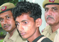 South District Police on Monday arrests the servant Mukesh Yadav for murders of couple Ashok Goel and Lata Goel in Niti Bagh, New Delhi.