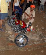 Baljinder Singh, after he was rescued from the three feet ditch. 