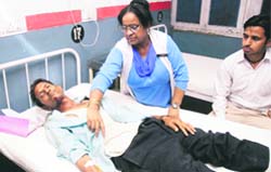 An injured is being treated at the Government Medical College and Hospital in Jammu
