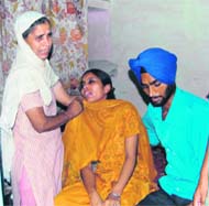 wailing relatives of Raju who was killed