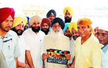 Chief Minister Parkash Singh Badal inaugurates the shooting of a serial on legendary Sikh ruler Maharaja Ranjit Singh in the Golden Temple complex in Amritsar.
