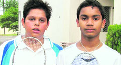 Raghav Goyal and Surya Goyal, who won silver medal in the 23rd International Youth Team Badminton Tournament for Genitova Cup-2008 held at Czech Republic.
