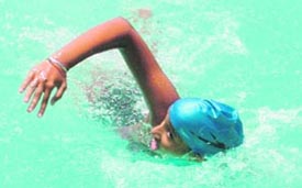 Aspirants prior to the start of trials held at MC pool, Ludhiana, on Sunday