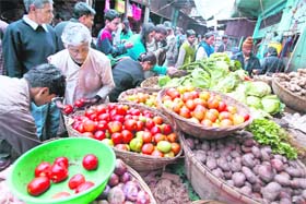 Residents of Darjeeling and the nearby hills gather at a vegetable market in Darjeeling