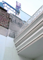 A cellular mobile tower that resulted in cracks on the common wall of a house in Sector 34, Chandigarh. 