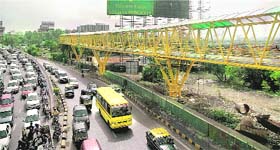 A view of the skywalk linking Bandra railway station to Kalanagar