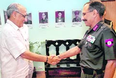 Haryana Chief Minister Bhupinder Singh Hooda and the General Officer Commanding-in-Chief, Western Command, Lt-Gen T.K. Sapru, during the annual Civil-Military Liaison Conference in Chandimandir on Thursday.