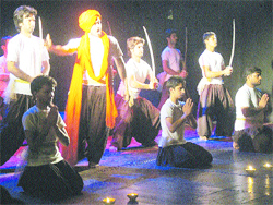 A scene from play Main Punjab Bolda Haan which was staged in Amritsar