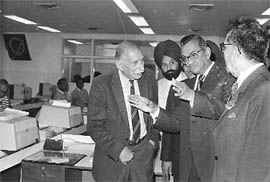Field Marshal Sam Manekshaw during his visit to The Tribune in 1994 on the 113th anniversary celebrations of the newspaper.