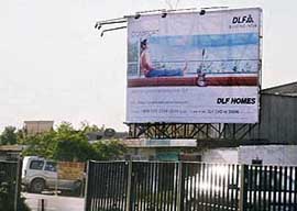 Billboards still stand in spite of the MC drive to remove them in Kharar on Saturday.