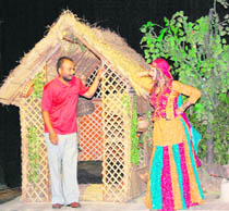 A scene from the play Faasle the 200th show of which was staged in Amritsar on Sunday. 