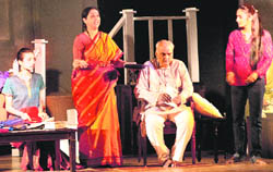 A scene from Wedding Album staged at the PGIMER auditorium in Chandigarh on Monday. The Tribune Group of Newspapers was the media sponsor of the play.