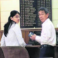 Lumax director Yashuhiro Muraga (59) of Japan marries Radhika Radha Krishnan (29) at the deputy commissioners court in Gurgaon on Monday.