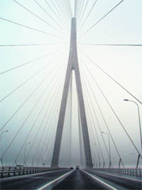 The worlds longest cable-stayed Sutong bridge, which spans 1,088 metres over Chinas longest waterway and links the cities of Suzhou and Nantong, officially opened after a month-long trial, in Suzhou, east Chinas Jiangsu province on Monday.