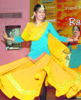 A dancer performs during a cultural programme to raise funds for Helpage India at Panjab University, Chandigarh.
