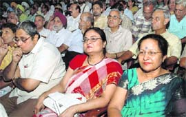 Principals and administrators attend the convention held on Panjab University campus on Thursday.