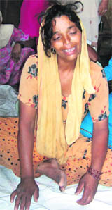 his wailing mother.