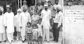 Relatives of families that left their houses after alleged harassment by local MLA Didar Singh Bhatti during the recent MC elections