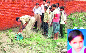 The police examines the body of Sonia (inset) at Industrial Area, Phase I, Panchkula, on Saturday.