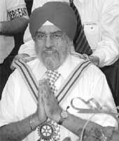 Inderjit Singh, president of Rotary Club at PHD Chamber of Commerce Hall, Chandigarh, on Sunday. 