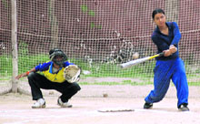Probables of the Indian baseball team attend a training camp at Guru Nanak Khalsa College for Women, Gujarkhan Campus, Model Town, in Ludhiana on Saturday.