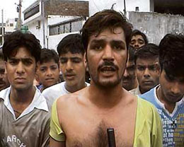 A resident, who was beaten up in Ludhiana on Sunday. 